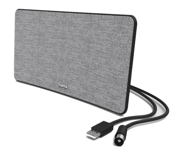 Hama “Fabric Design" Indoor Aerial, DVB-T2, Active, grey/black - 1527709 - zdjęcie 2